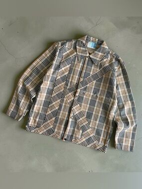 KITH Plaid Initial K Jacket - Muslin, Size: L, KHM010253-106 Men's NEW 30% OFF